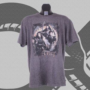 The Hobbit T-Shirt Desolation of Smaug Movie Tee Men's Large Gray